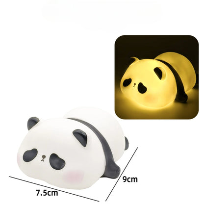 Luminaria noturnas LED recarregáveis USB para crianças fofas  panda  lâmpada de silicone decoração de cabeceira