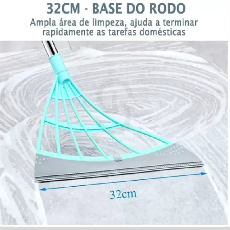 Vassoura/Rodo Mágico Mop Tira Pelo Limpa Vidro Seca Bem Silicone Ótimo para Limpeza de Pisos Paredes