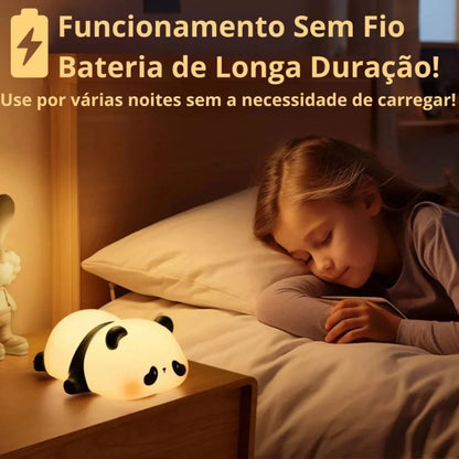 Luminaria noturnas LED recarregáveis USB para crianças fofas  panda  lâmpada de silicone decoração de cabeceira