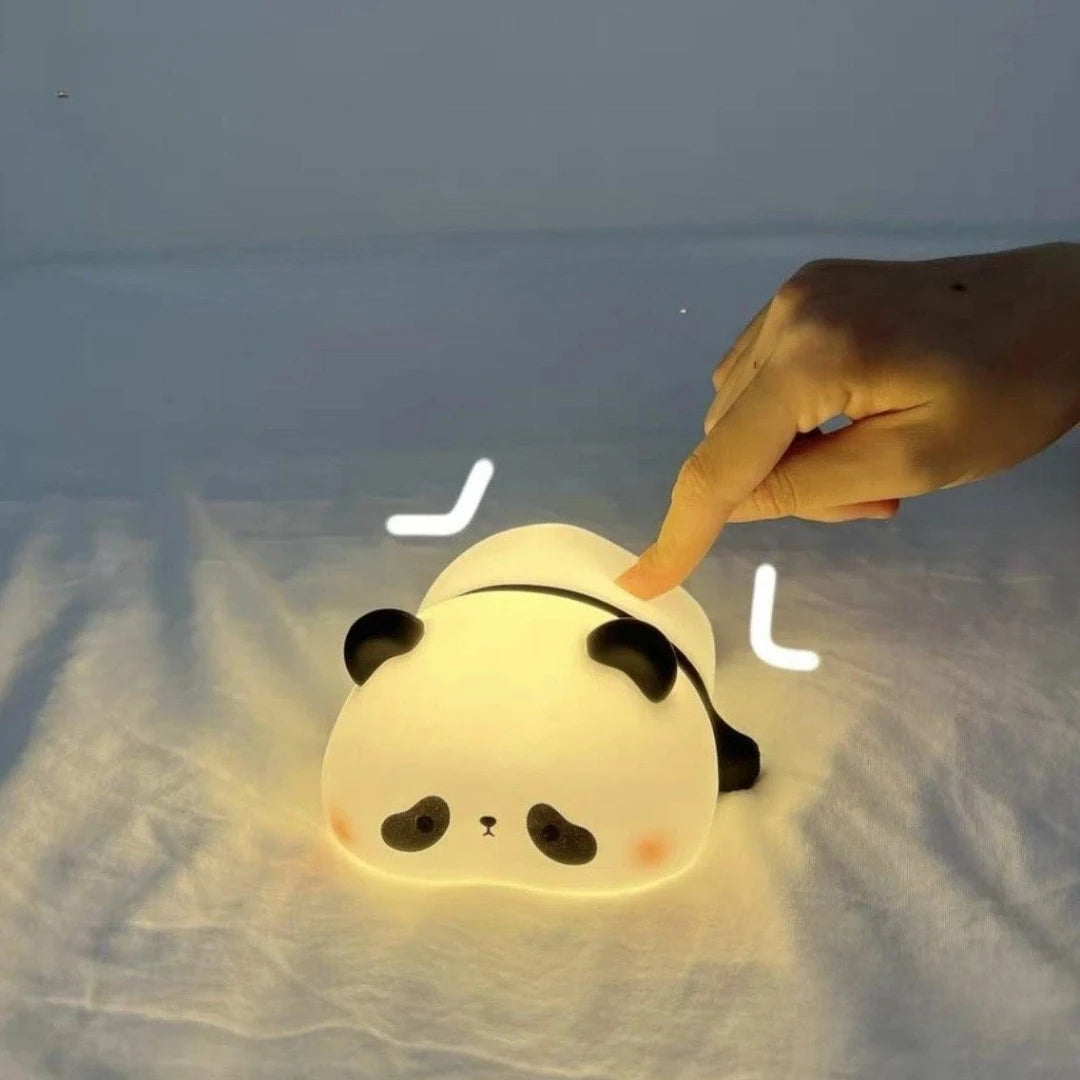 Luminaria noturnas LED recarregáveis USB para crianças fofas  panda  lâmpada de silicone decoração de cabeceira