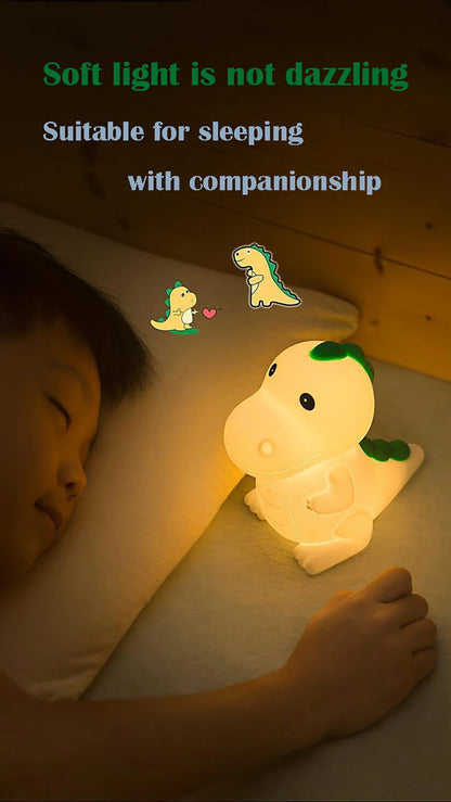 Silicone LED Nightlight colorido, Cartoon Dinosaur Shaped Design, Controle de Pat, Atmosfera Luz, Decoração Home, Lâmpada