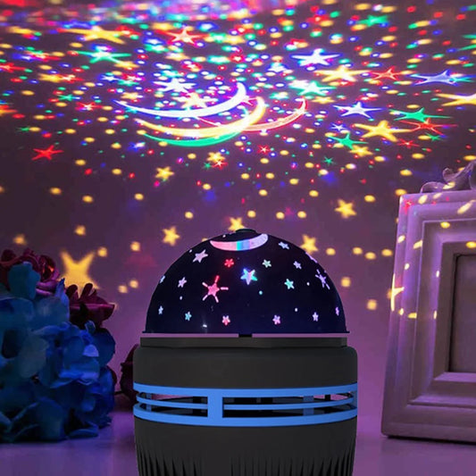 Lâmpada RGB do projetor do céu estrelado, bola mágica giratória, luz noturna LED para decoração do quarto, luz de projeção lua e galáxia